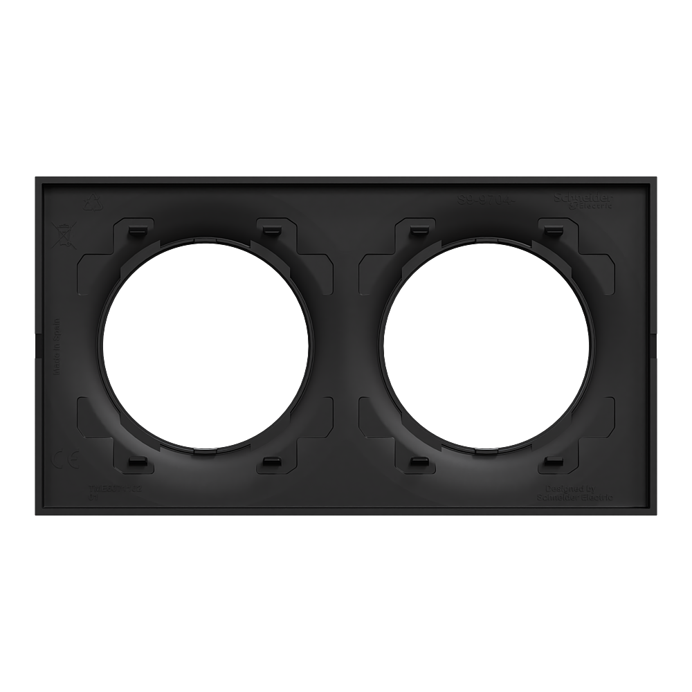 Odace Origine plaque 2 postes noir